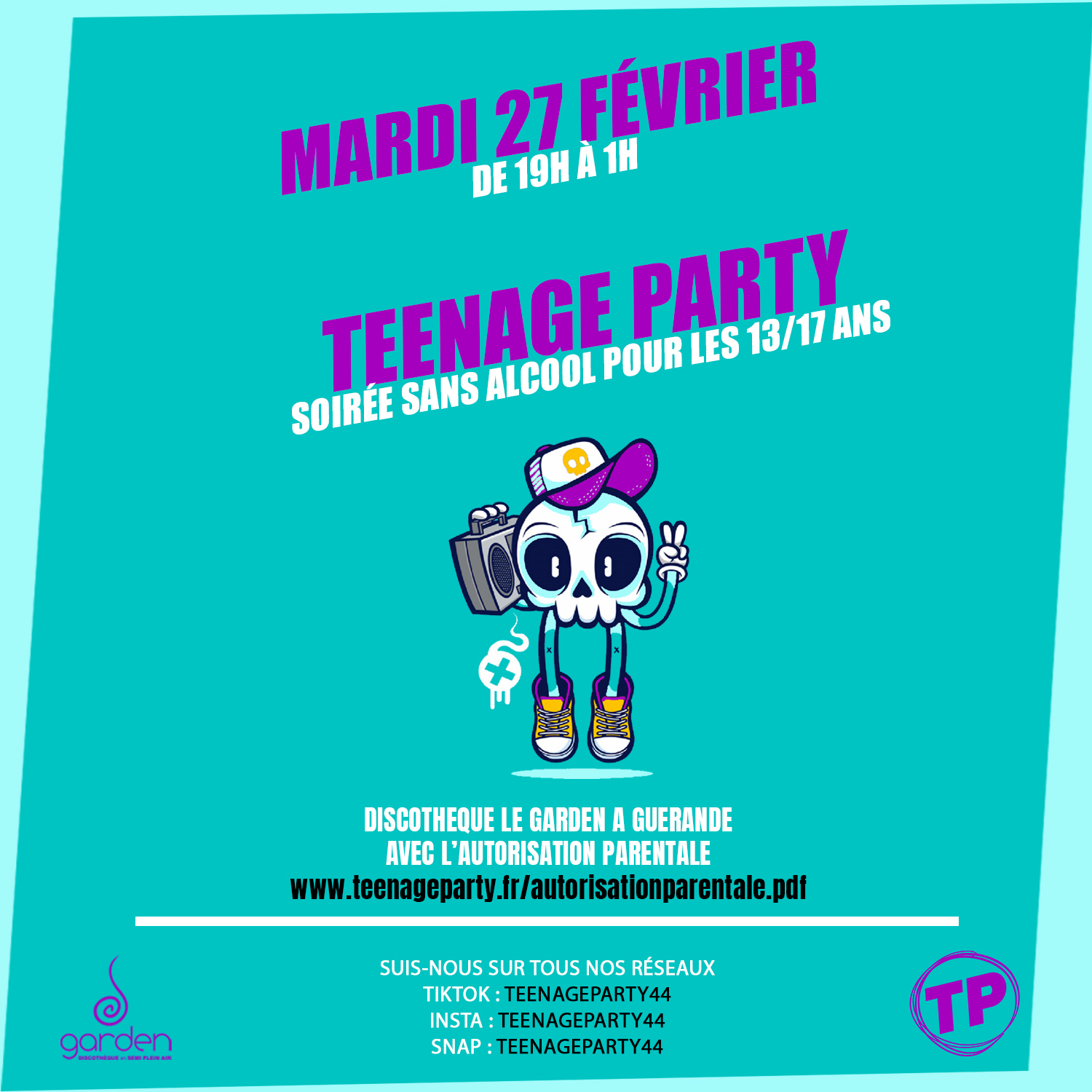 Mardi 27 Février - Teenage Party